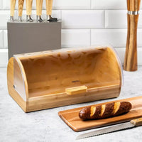 Kinghoff KH-3615 Portapane in bambù e acrilico con coperchio trasparente