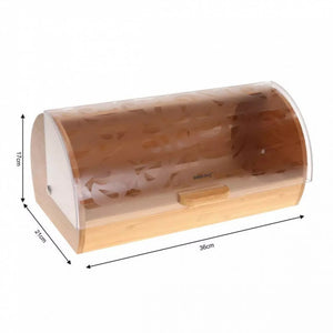 Kinghoff KH-3615 Portapane in bambù e acrilico con coperchio trasparente