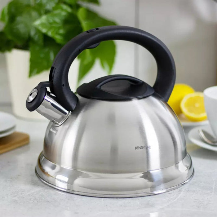 Kinghoff KH-3236 Bollitore in acciaio con fischietto da 3 litri