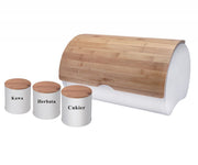 Brunbeste 2705 Contenitore per il pane bianco con contenitori in bambù per la conservazione in cucina