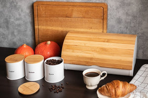 Brunbeste 2705 Contenitore per il pane bianco con contenitori in bambù per la conservazione in cucina