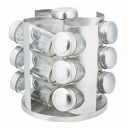 Kinghoff KH-4005 Porta spezie con 12 contenitori in vetro e supporto