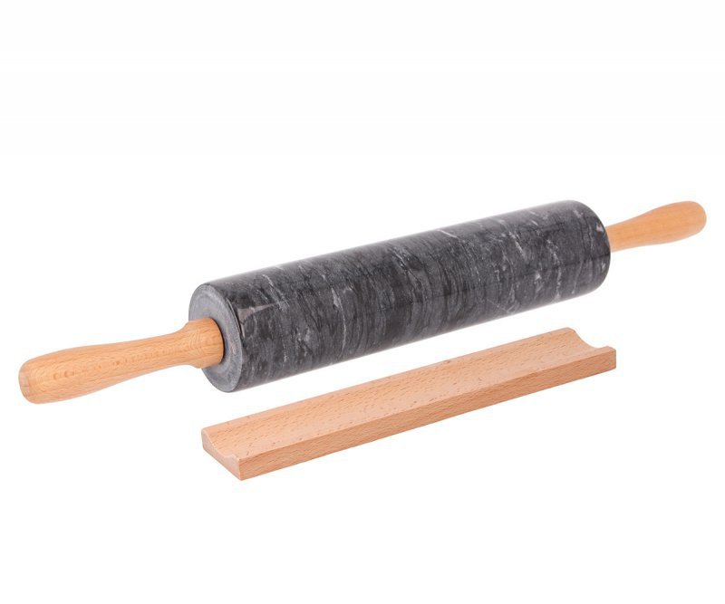 Mattarello in marmo Kinghoff con supporto 3145 Rullo in marmo di alta qualità