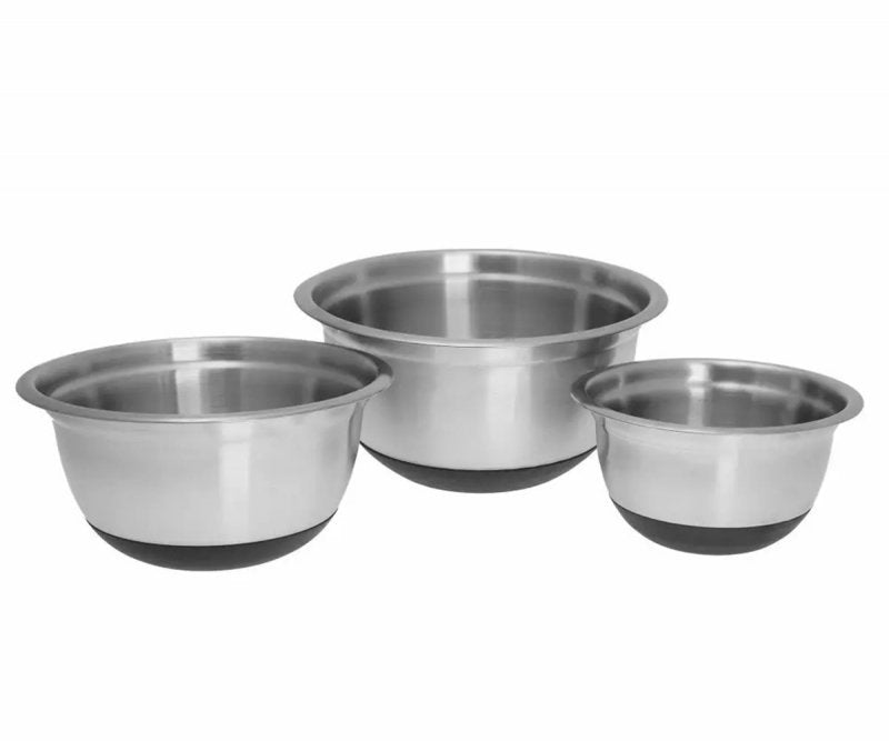Klausberg KB-7388 Set di ciotole da cucina in acciaio - Ciotole per mescolare da 3 pezzi