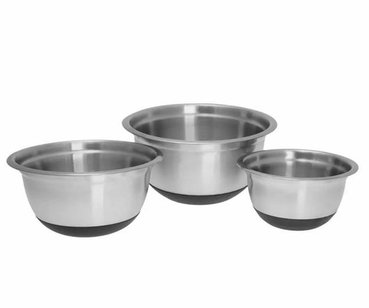 Klausberg KB-7388 Set di ciotole da cucina in acciaio - Ciotole per mescolare da 3 pezzi