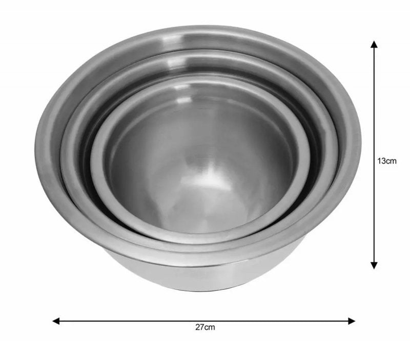 Klausberg KB-7388 Set di ciotole da cucina in acciaio - Ciotole per mescolare da 3 pezzi