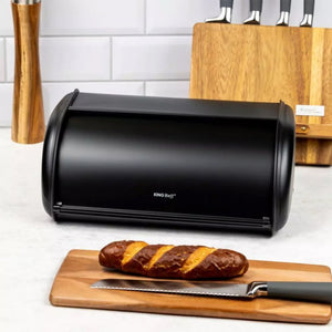 Kinghoff KH-1723 Contenitore per il pane in acciaio - Grande contenitore con coperchio a rullo