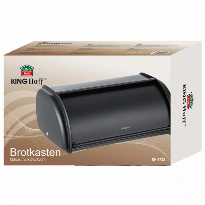 Kinghoff KH-1723 Contenitore per il pane in acciaio - Grande contenitore con coperchio a rullo