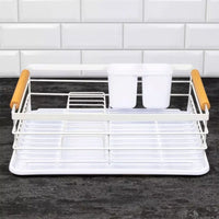 Kinghoff KH-1730 Elegante scolapiatti bianco con portaposate rimovibile