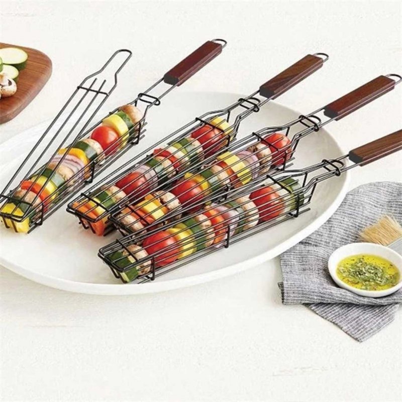 Elitehoff CESTO PER SPIEDINI DI VERDURE GRIGLIATO Cestino per barbecue antiaderente