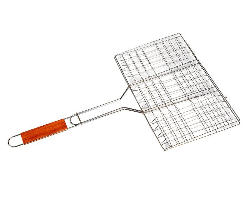 Griglia per pesce Elitehoff E-6256 con manico in legno 34x22cm