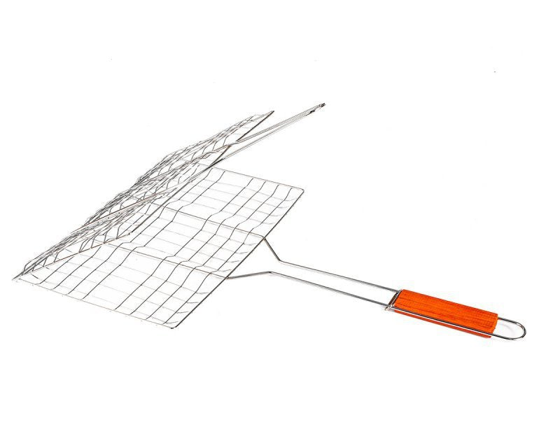 Griglia per pesce Elitehoff E-6256 con manico in legno 34x22cm