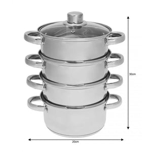 Kinghoff KH-3317 Set di pentole per la cottura a vapore in acciaio inossidabile, 5 pezzi, 18 cm