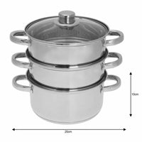 Kinghoff KH-3321 Set per cottura a vapore in acciaio inossidabile di alta qualità da 20 cm