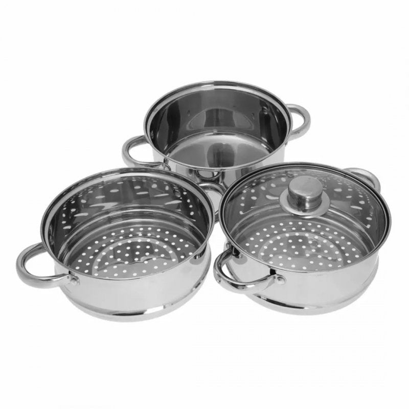 Kinghoff KH-3321 Set per cottura a vapore in acciaio inossidabile di alta qualità da 20 cm