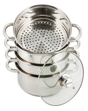 Kinghoff KH-3322 Set di pentole per la cottura a vapore in acciaio inossidabile, 5 pezzi, 20 cm