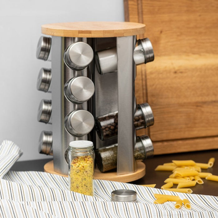 Brunbeste 2734 Porta spezie girevole in acciaio inox con 16 contenitori