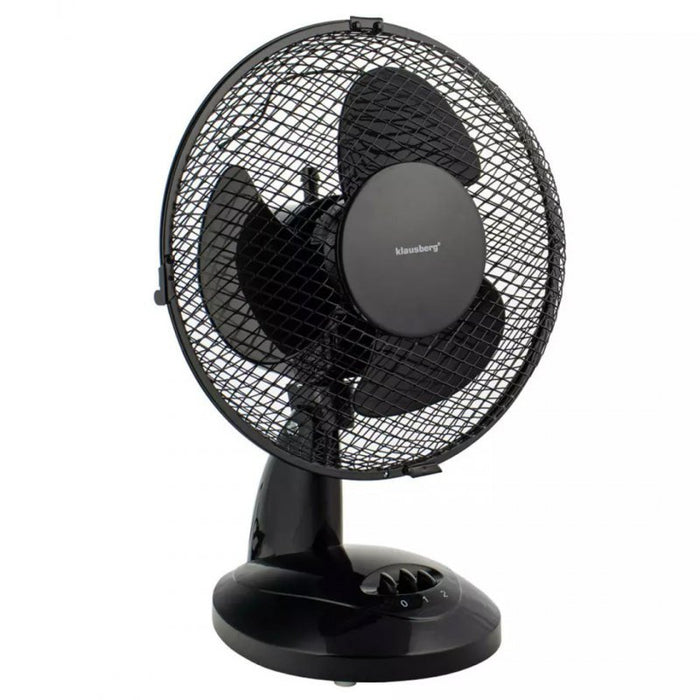 Klausberg KB-7473 Ventilatore da tavolo elegante nero da 23 cm con funzione pivotante