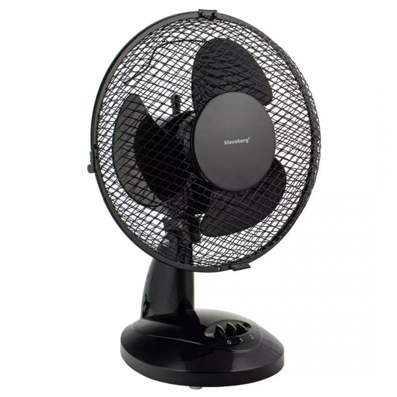 Klausberg KB-7473 Ventilatore da tavolo elegante nero da 23 cm con funzione pivotante