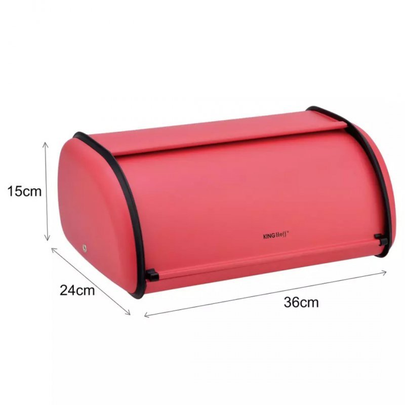 Kinghoff KH-1753 Contenitore per il pane in acciaio - Grande contenitore con coperchio a rullo