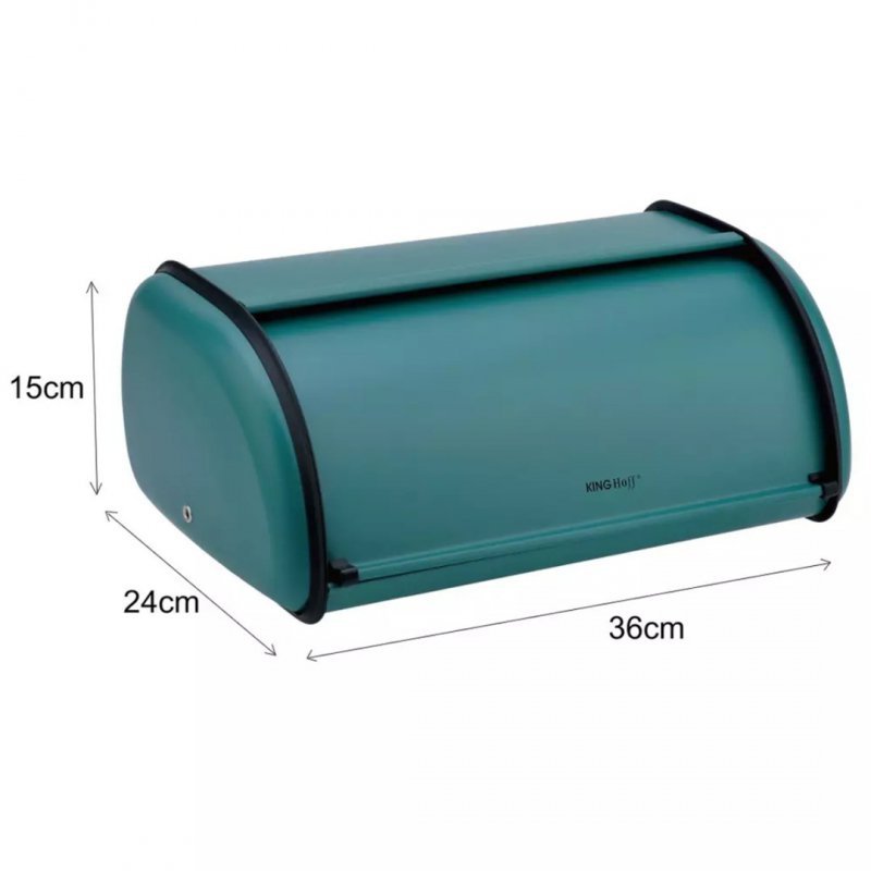 Kinghoff KH-1755 Cestino per il pane con coperchio scorrevole in acciaio inossidabile verde