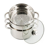 Kinghoff KH-3328 Set di pentole per la cottura a vapore in acciaio inossidabile, 4 pezzi, 22 cm