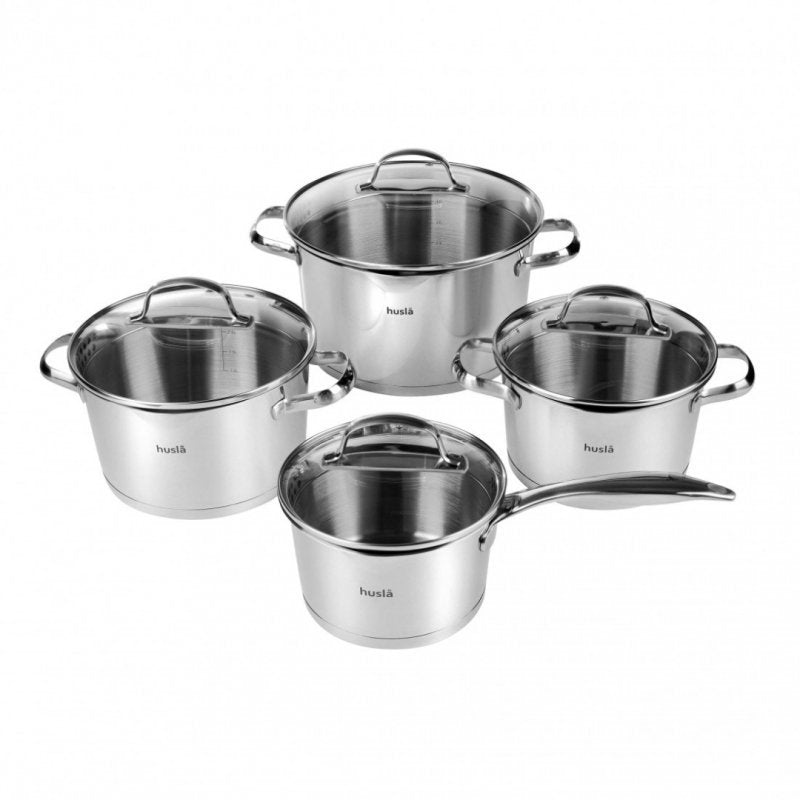 Set di pentole in acciaio inossidabile Husla Blossom 73965 da 8 pezzi