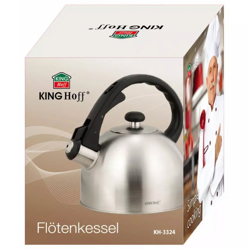 Bollitore a fischio in acciaio inossidabile Kinghoff KH-3324 da 2,0 l