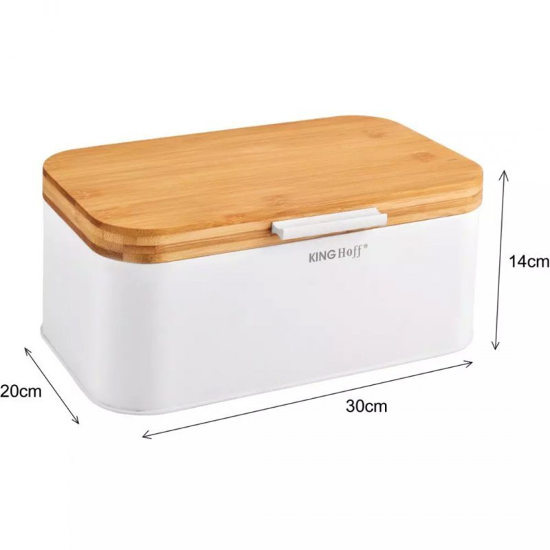 Kinghoff KH-1795 Portapane in bambù e acciaio per la cucina