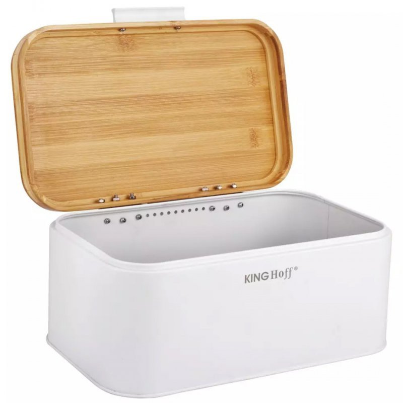 Kinghoff KH-1795 Portapane in bambù e acciaio per la cucina