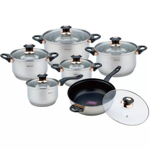Set di pentole in acciaio inossidabile Kinghoff KH-1767 da 12 pezzi