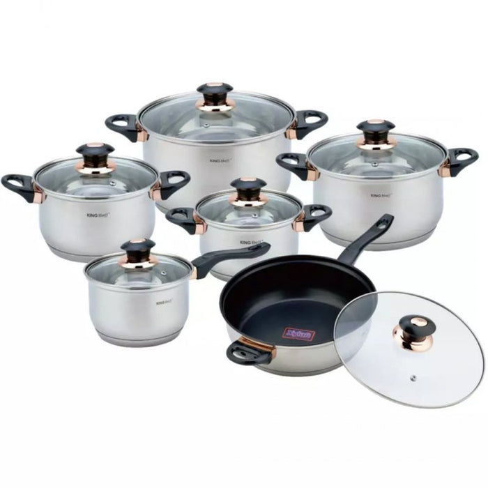 Set di pentole in acciaio inossidabile Kinghoff KH-1767 da 12 pezzi