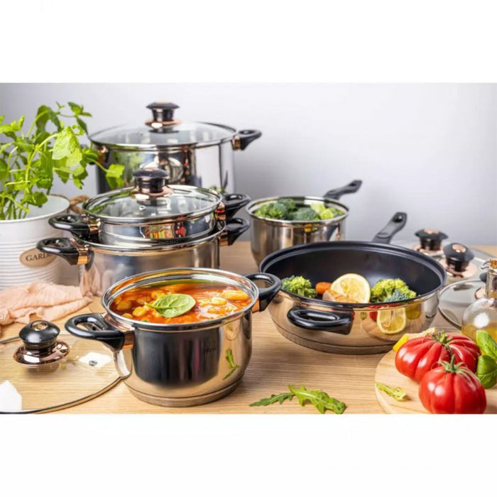 Set di pentole in acciaio inossidabile Kinghoff KH-1767 da 12 pezzi