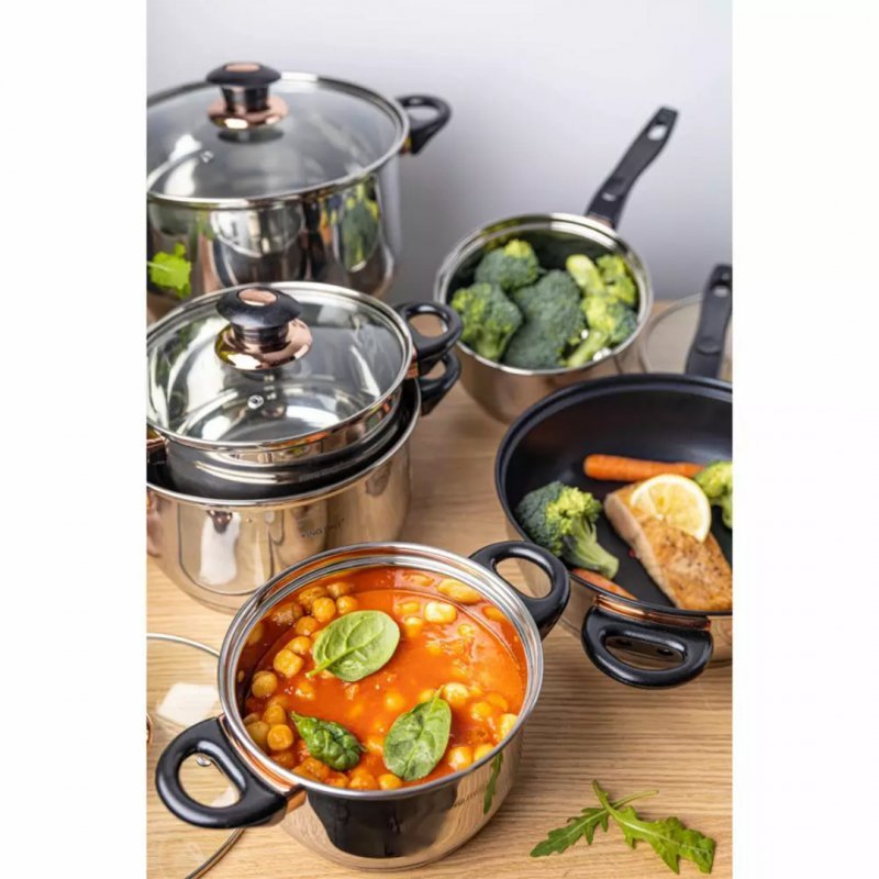 Set di pentole in acciaio inossidabile Kinghoff KH-1767 da 12 pezzi