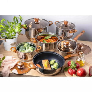 Set di pentole in acciaio inossidabile Kinghoff KH-1768 da 12 pezzi