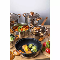 Set di pentole in acciaio inossidabile Kinghoff KH-1768 da 12 pezzi