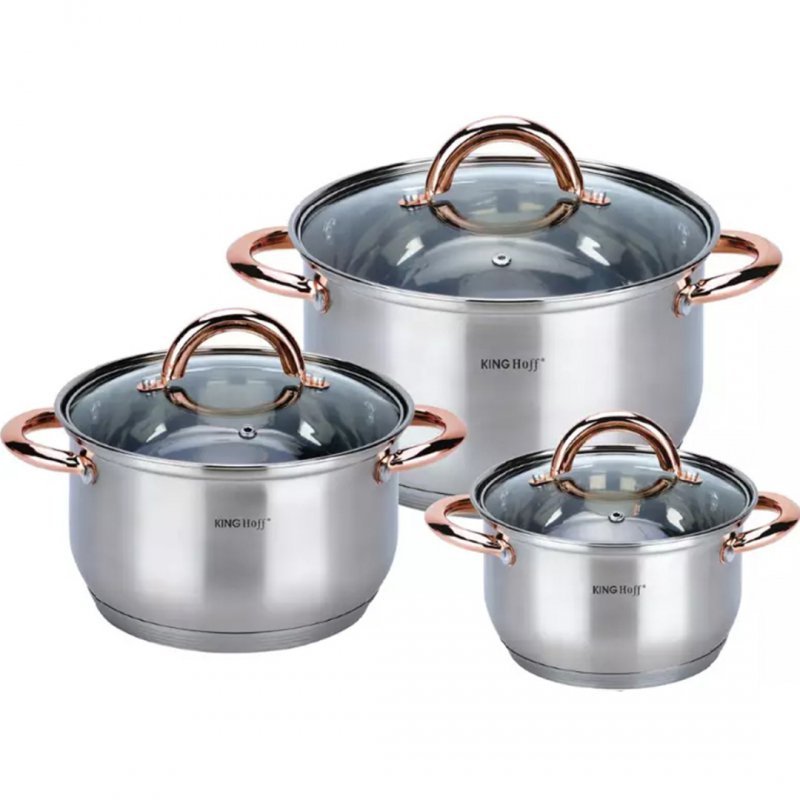 Set di pentole in acciaio inossidabile Kinghoff KH-1761 da 6 pezzi