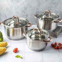 Set di pentole in acciaio inossidabile Kinghoff KH-1761 da 6 pezzi