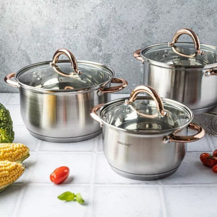 Set di pentole in acciaio inossidabile Kinghoff KH-1761 da 6 pezzi