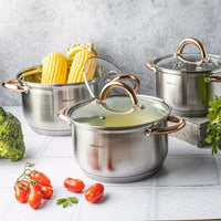 Set di pentole in acciaio inossidabile Kinghoff KH-1761 da 6 pezzi