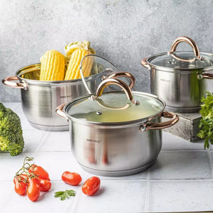 Set di pentole in acciaio inossidabile Kinghoff KH-1761 da 6 pezzi