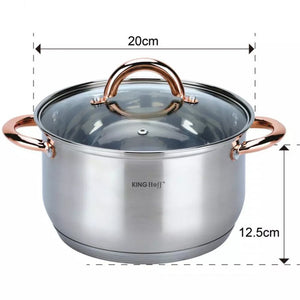 Set di pentole in acciaio inossidabile Kinghoff KH-1761 da 6 pezzi