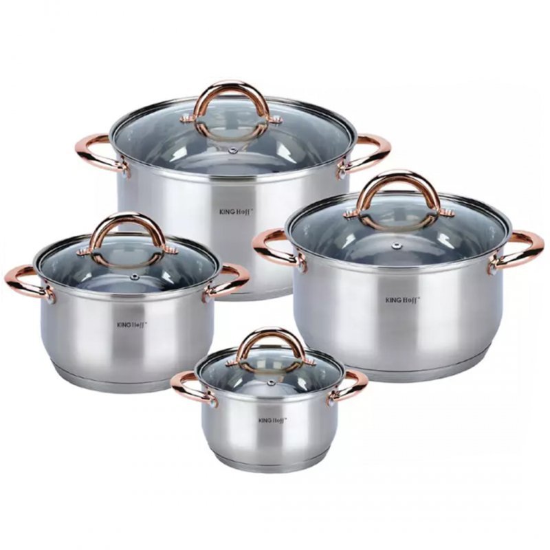 Set di pentole in acciaio inossidabile Kinghoff KH-1763 da 8 pezzi