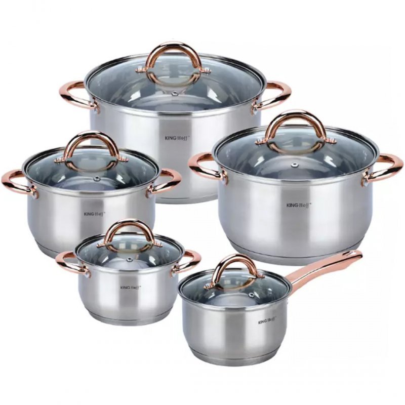 Set di pentole in acciaio inossidabile Kinghoff KH-1764 da 10 pezzi