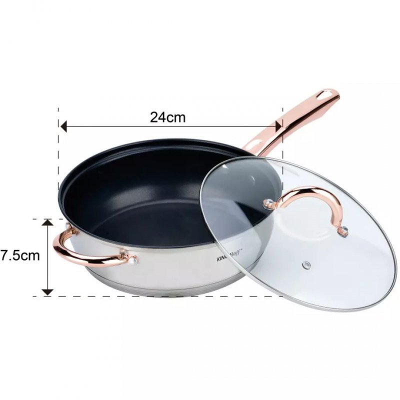 Set di pentole in acciaio inossidabile Kinghoff KH-1765 Premium da 12 pezzi