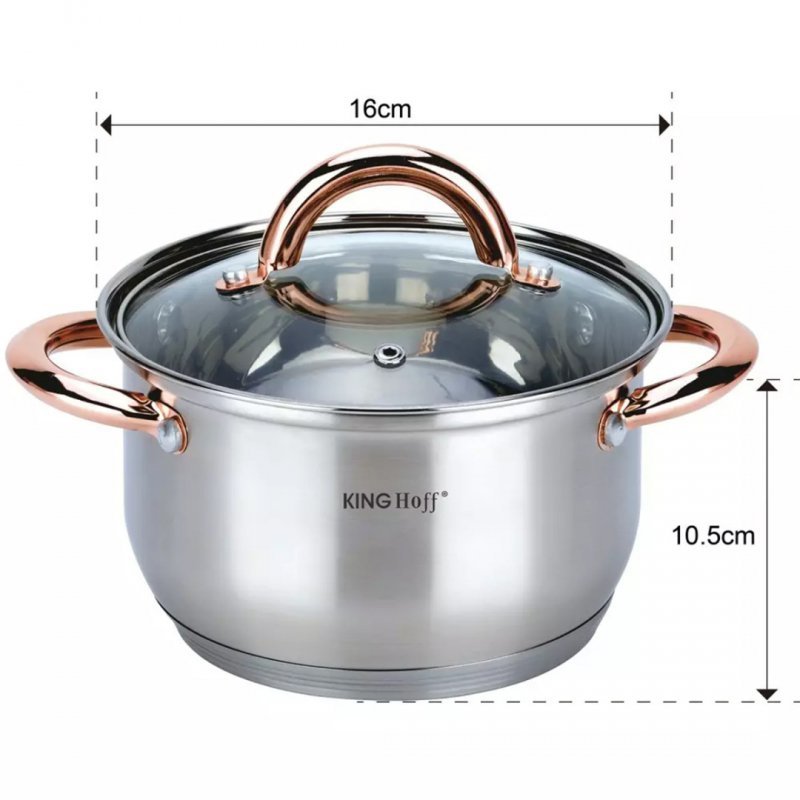 Set di pentole in acciaio inossidabile Kinghoff KH-1765 Premium da 12 pezzi