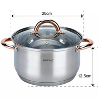 Set di pentole in acciaio inossidabile Kinghoff KH-1765 Premium da 12 pezzi