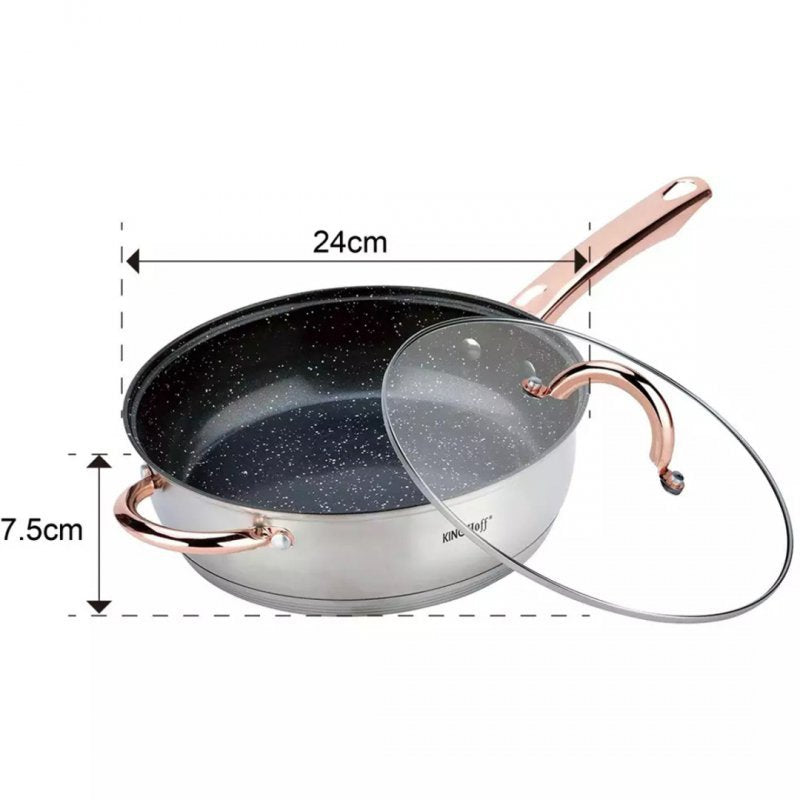 Set di pentole Kinghoff KH-1766 in acciaio inossidabile da 12 pezzi con rivestimento antiaderente