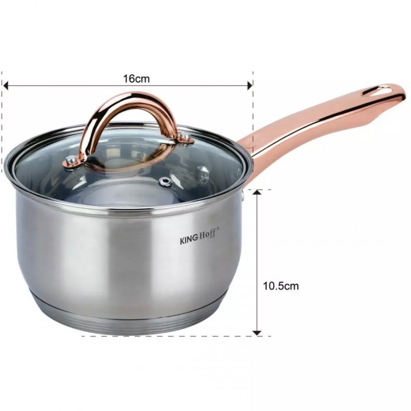 Set di pentole Kinghoff KH-1766 in acciaio inossidabile da 12 pezzi con rivestimento antiaderente