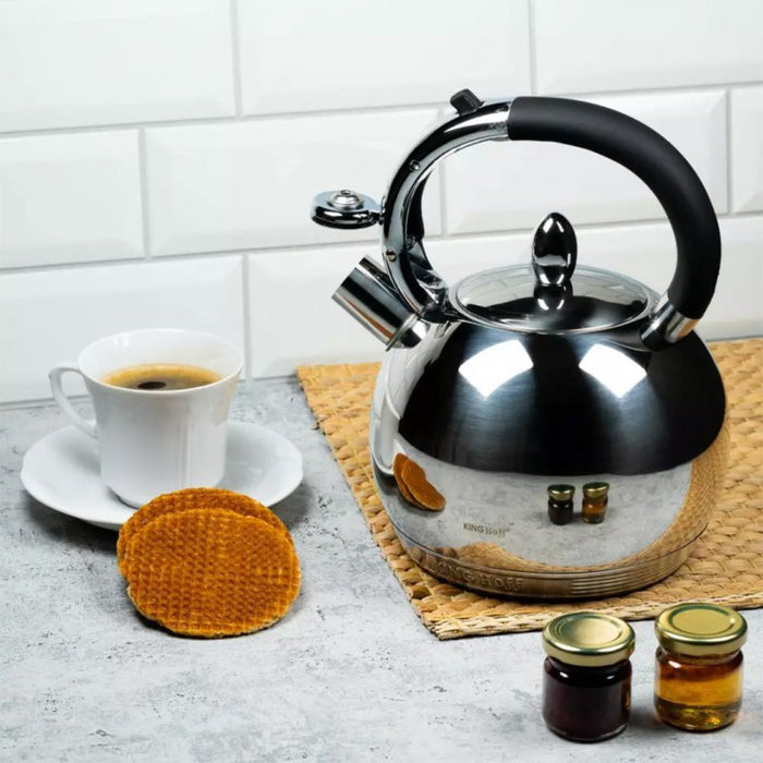 Bollitore a fischio in acciaio inossidabile Kinghoff KH-3777 da 3 litri per tutti i fornelli